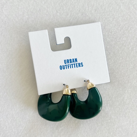 Urban Outfitters Jewelry - ❤️‍🔥NWT UO GREEN+GOLD HOOPS